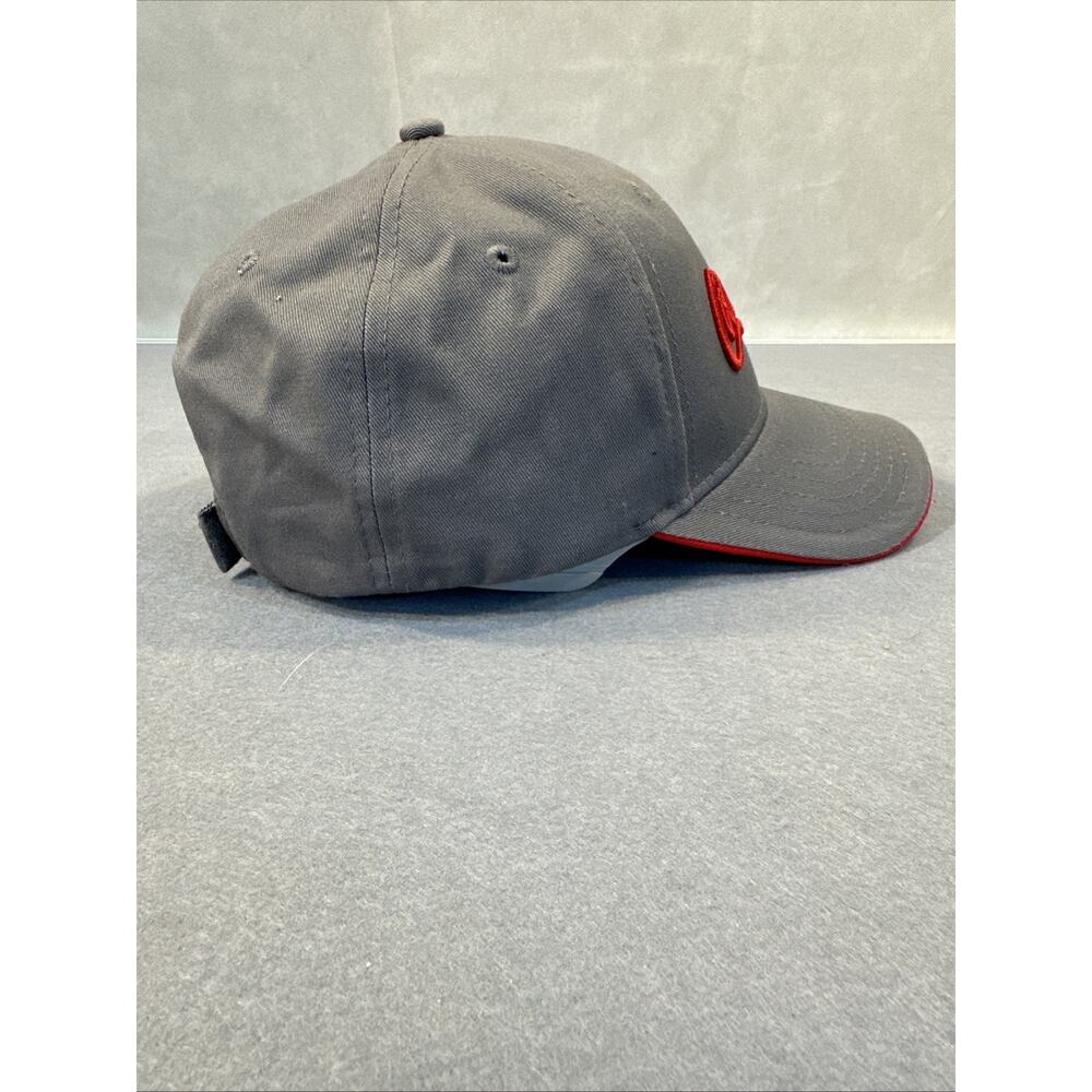 Coca Cola Hat Grey w/ Red Edge Brim & Script Logo Adjustable Hook & Loop - Picture 4 of 6